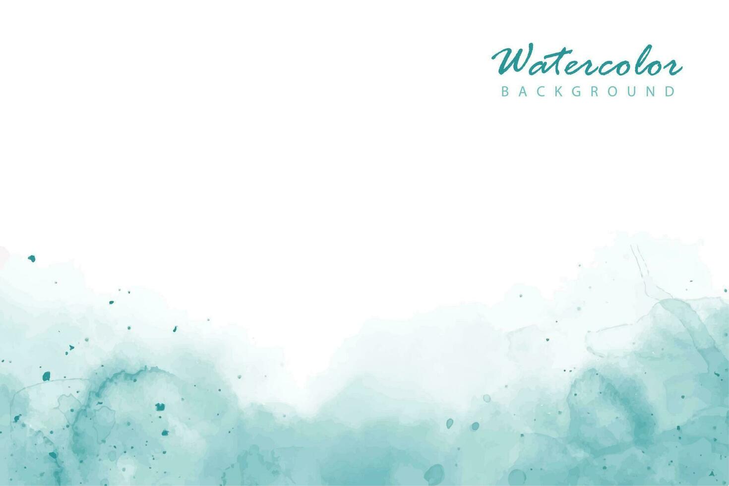 Artistic, abstract blue, teal, turquoise watercolor background with splashes with mist fog effect vector