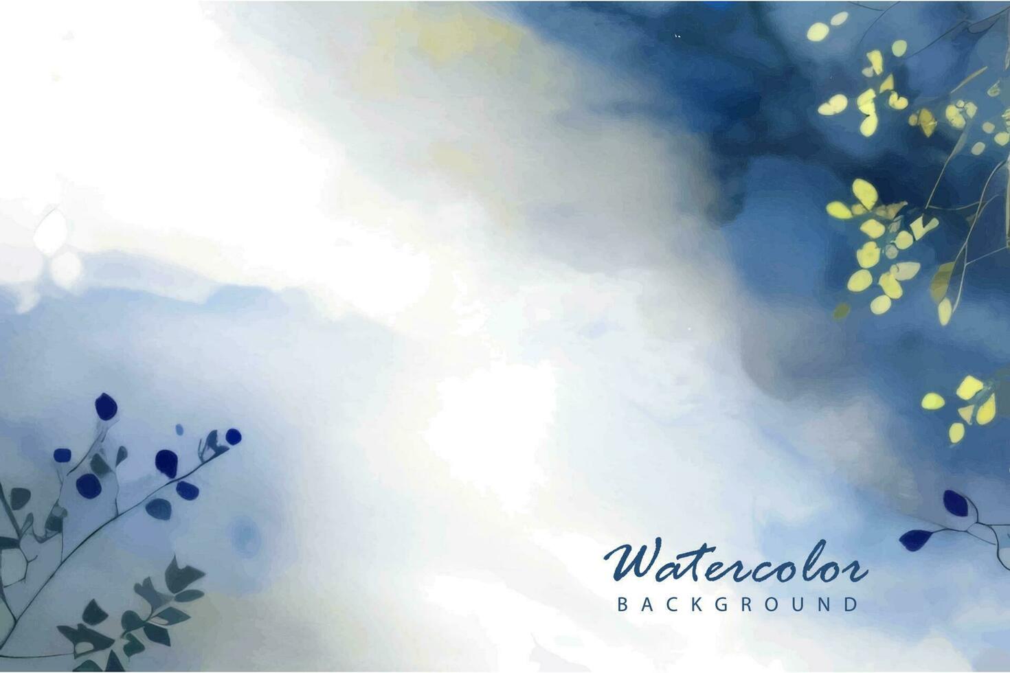 Artistic, abstract blue, red, yellow, violett, rainbow watercolor background with splashes with mist fog effect vector