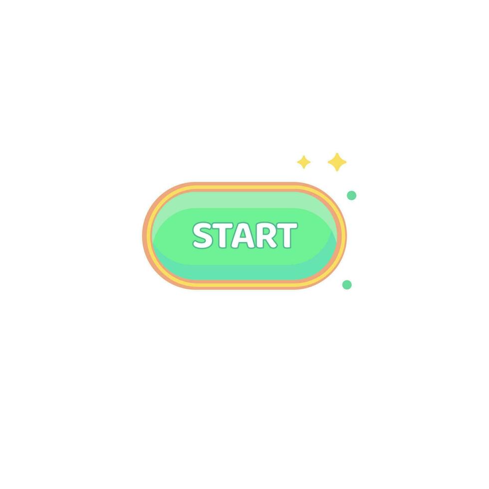 Green Oval Start Button vector