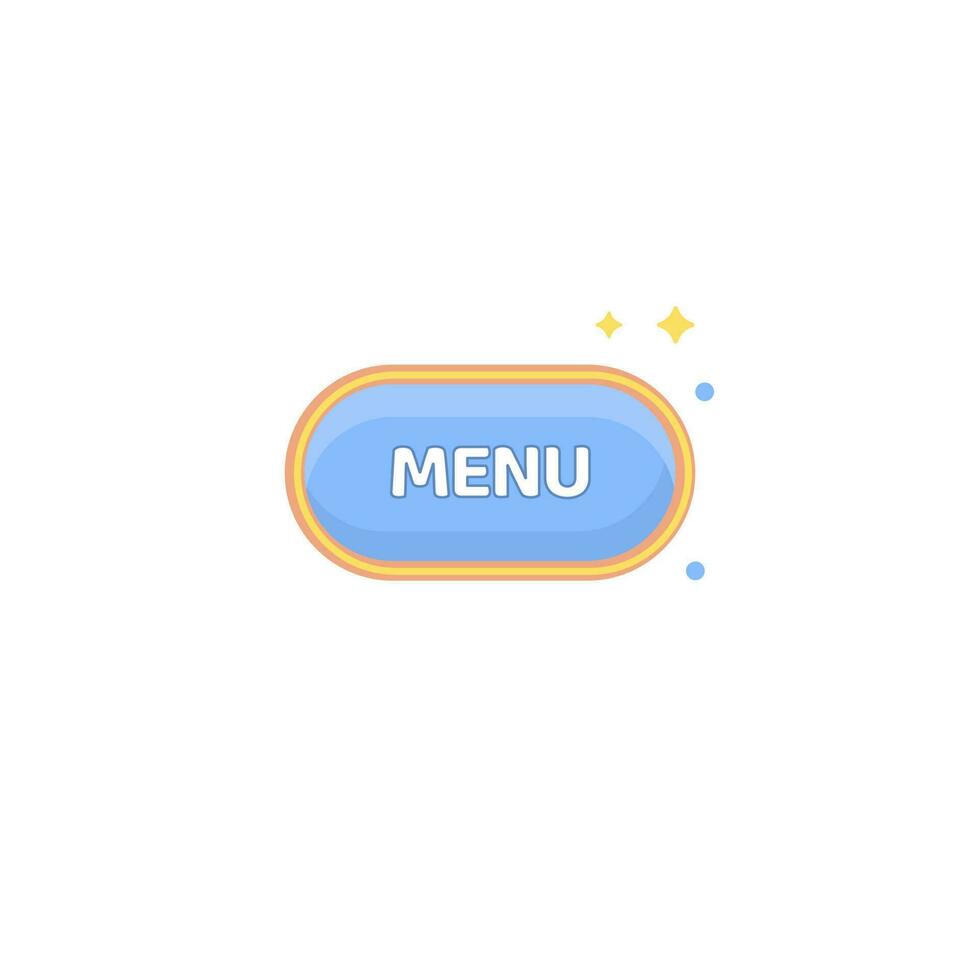 Blue Oval Menu Icon vector