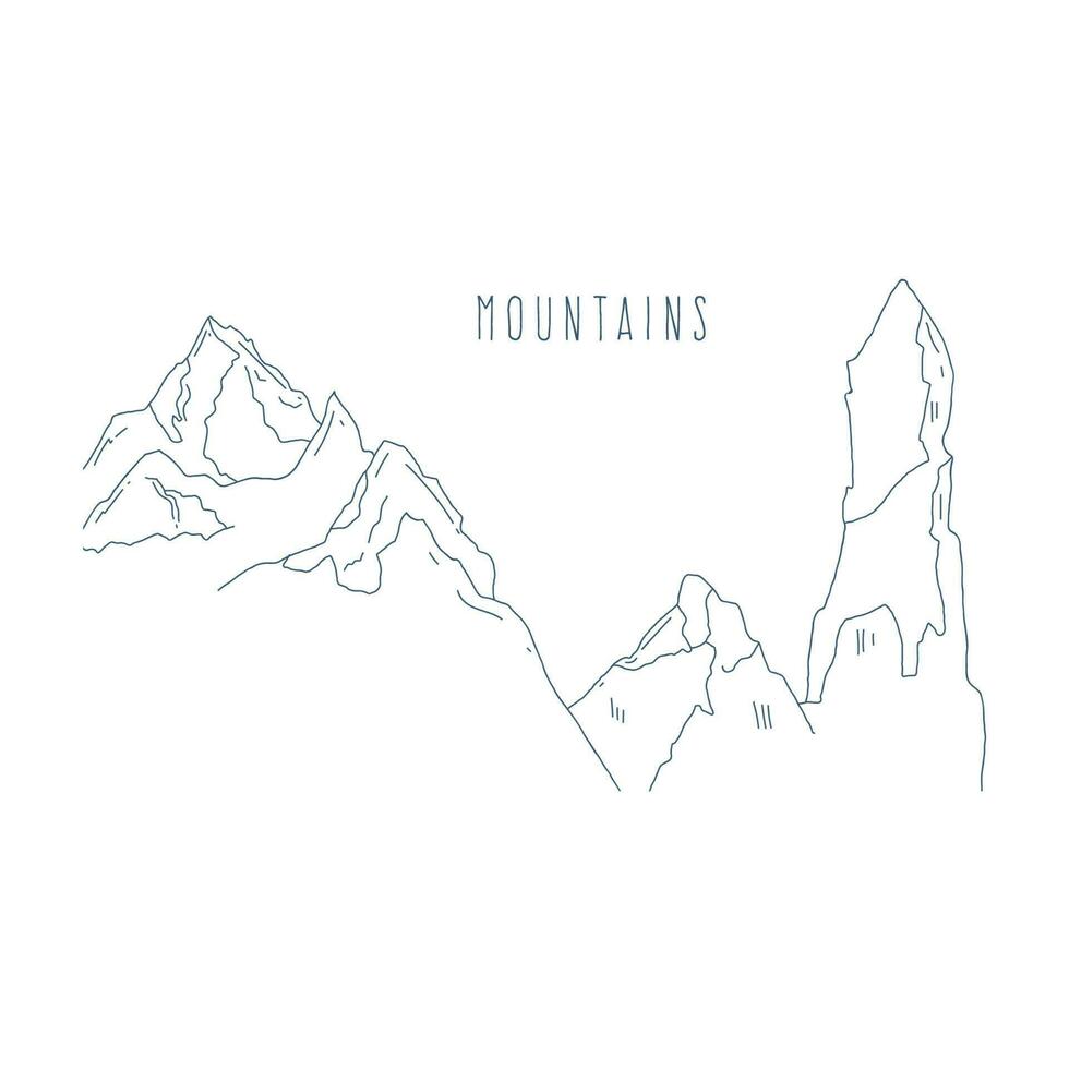 Hand Drawn Mountains vector
