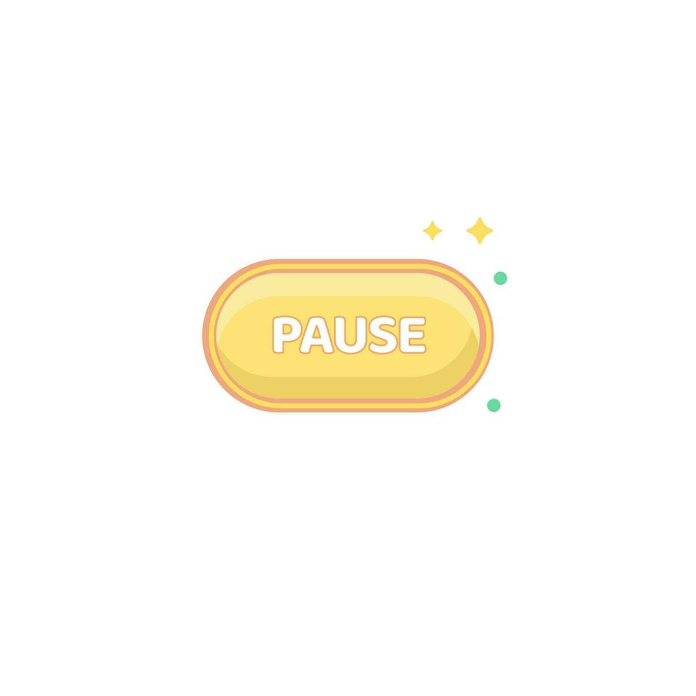 Yellow Oval Pause Button vector