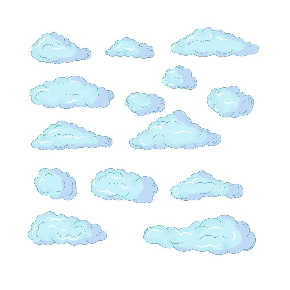 Set of Hand Drawn Clouds vector