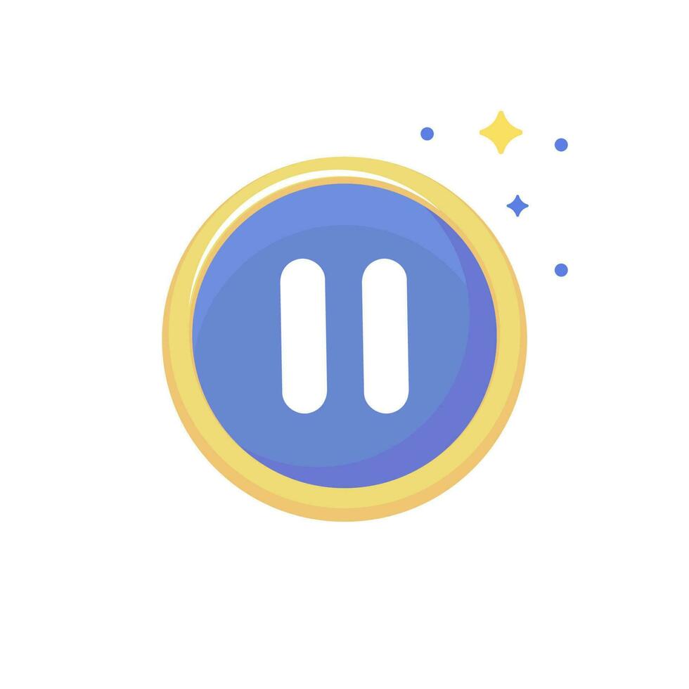 Blue Round Pause Icon vector