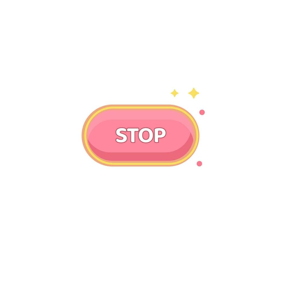 Pink Oval Stop Button vector