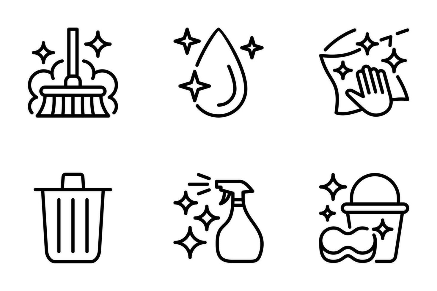 cleaning line icons set. wash, spray, stroke, dust, hygiene, outline 23810634 Vector Art at Vecteezy
