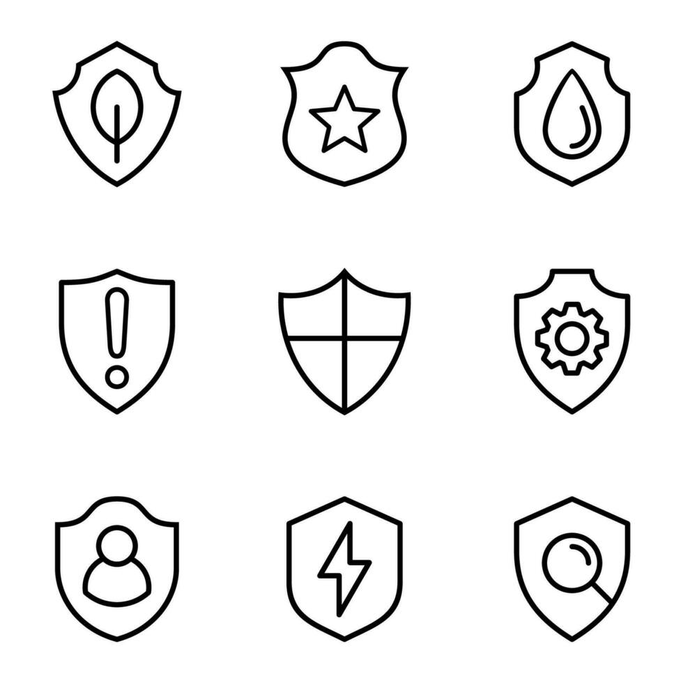 shield and secure line icon. firewall, privacy, secure, protect, safe and shield vector