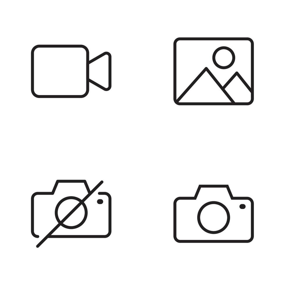 set of camera line icons. camera icons set. image, photography, multimedia, lens, picture, photograph vector