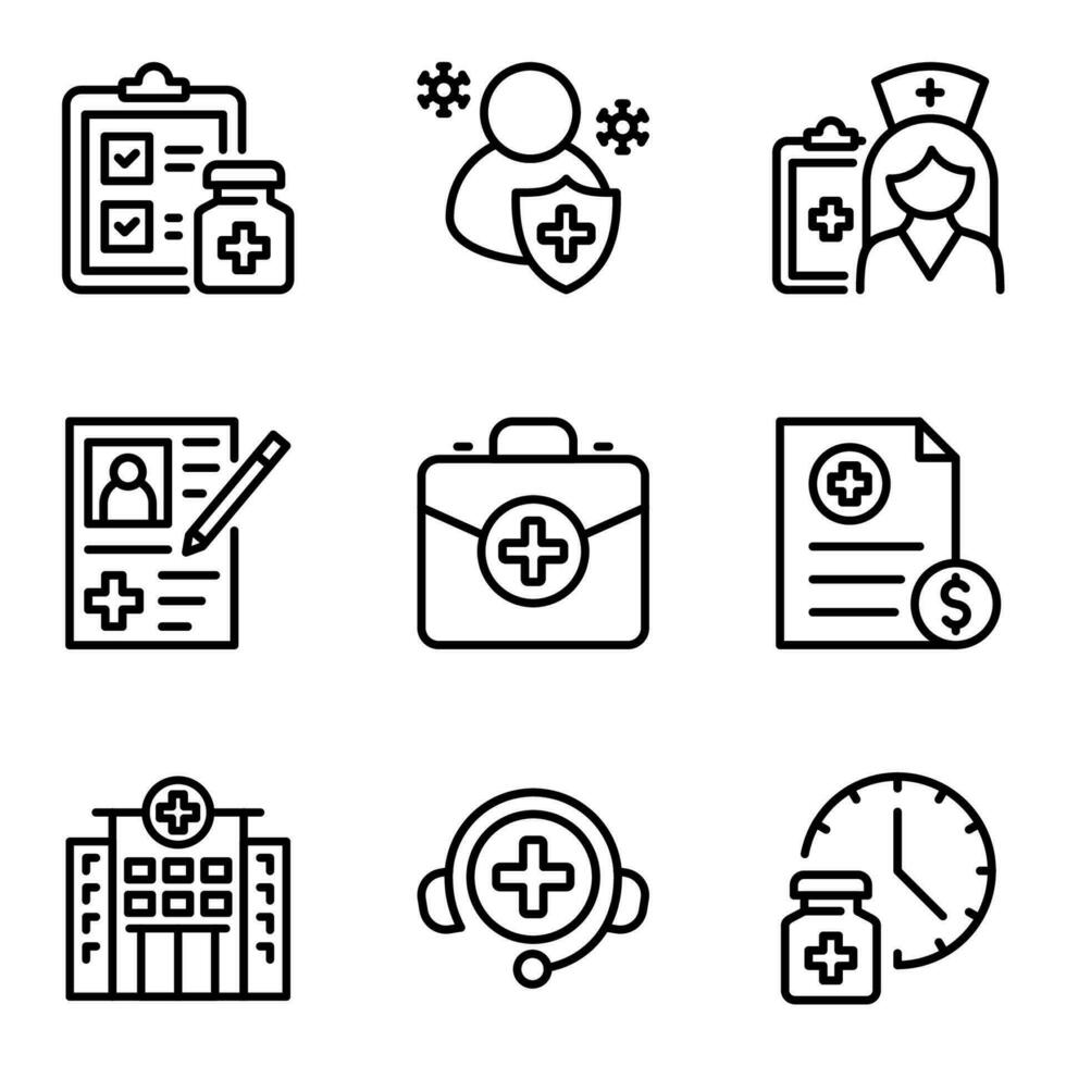 medical and healthcare icons set 23810680 Vector Art at Vecteezy