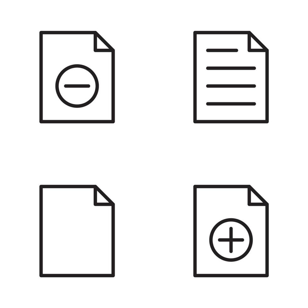 document icons set. note, form, clipboard, sheet, write,, list vector