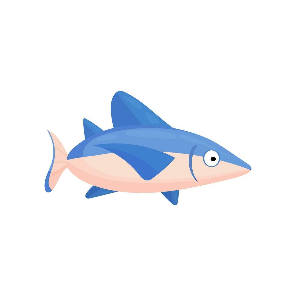 tiburón vector dibujos animados ilustracion aislado en un blanco antecedentes. marin animales mar vida.