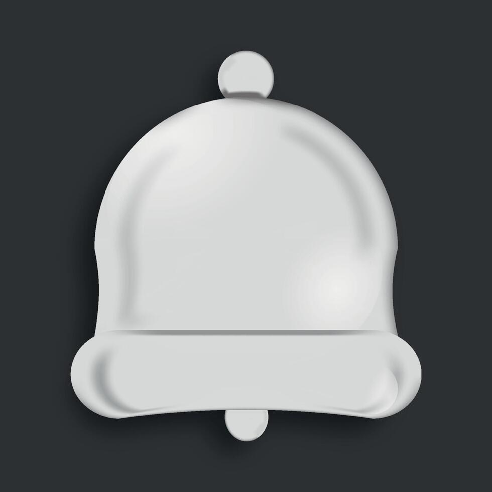 bell 3D icon cartoon style vector