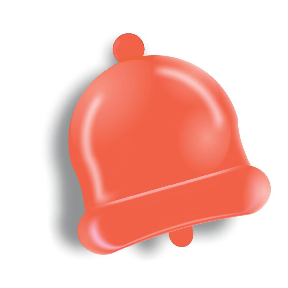 bell 3D icon cartoon style vector