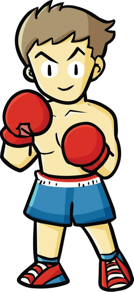 Cool and great cute boxer ready to fight - vector. vector