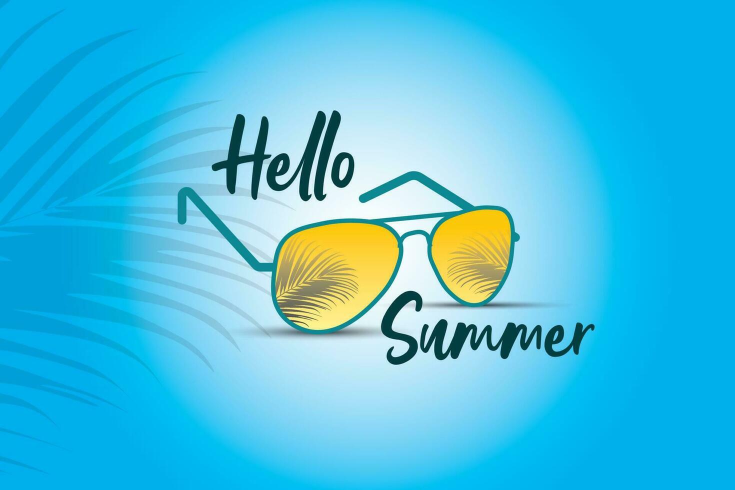 Hello summer background with sunglass vector. vector