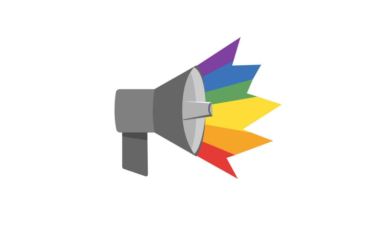 lgbt megáfono con arcoíris. orgullo mes voz vocero. diversidad representación. vector