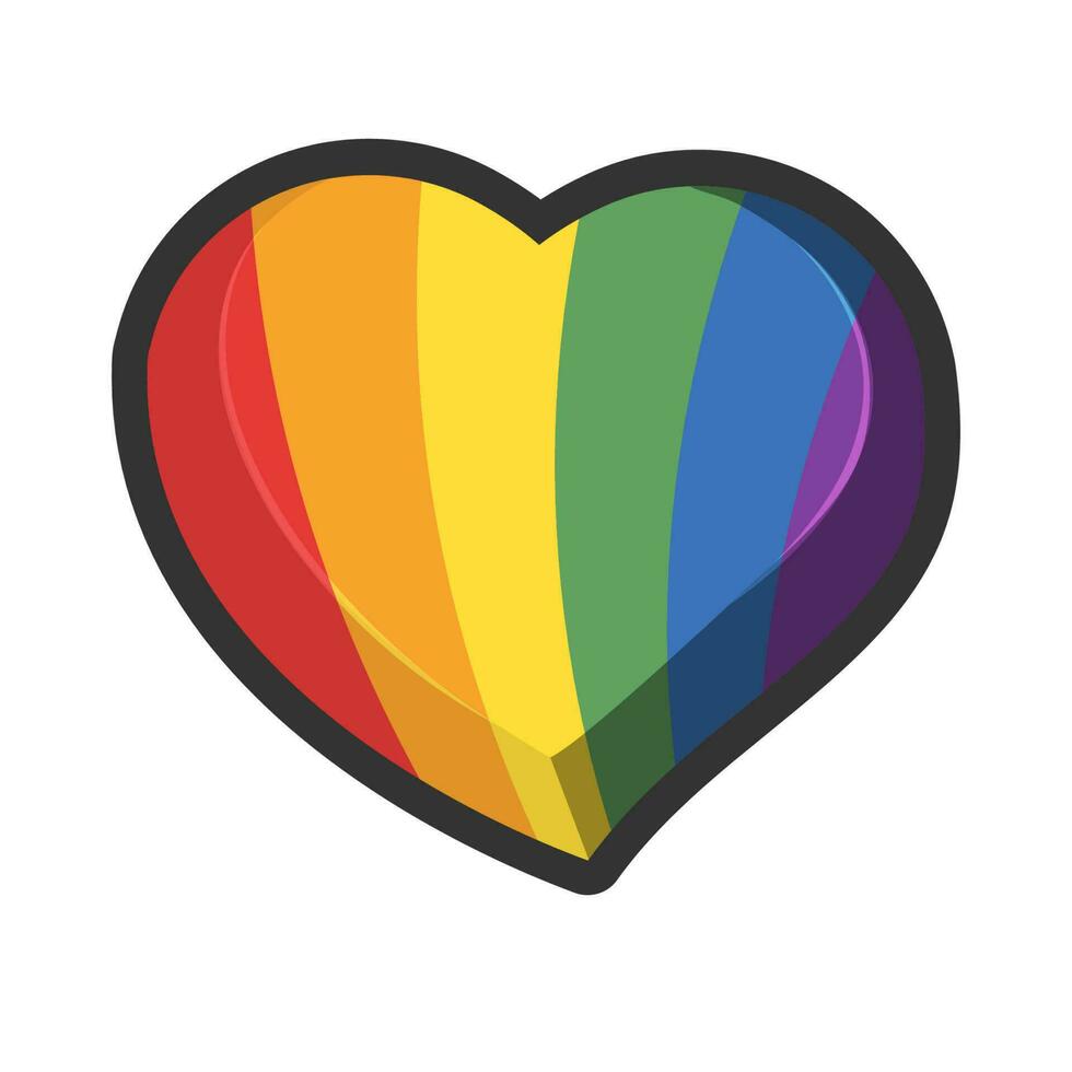 Lgbt rainbow flag in heart shape. Diversity representation symbol. vector