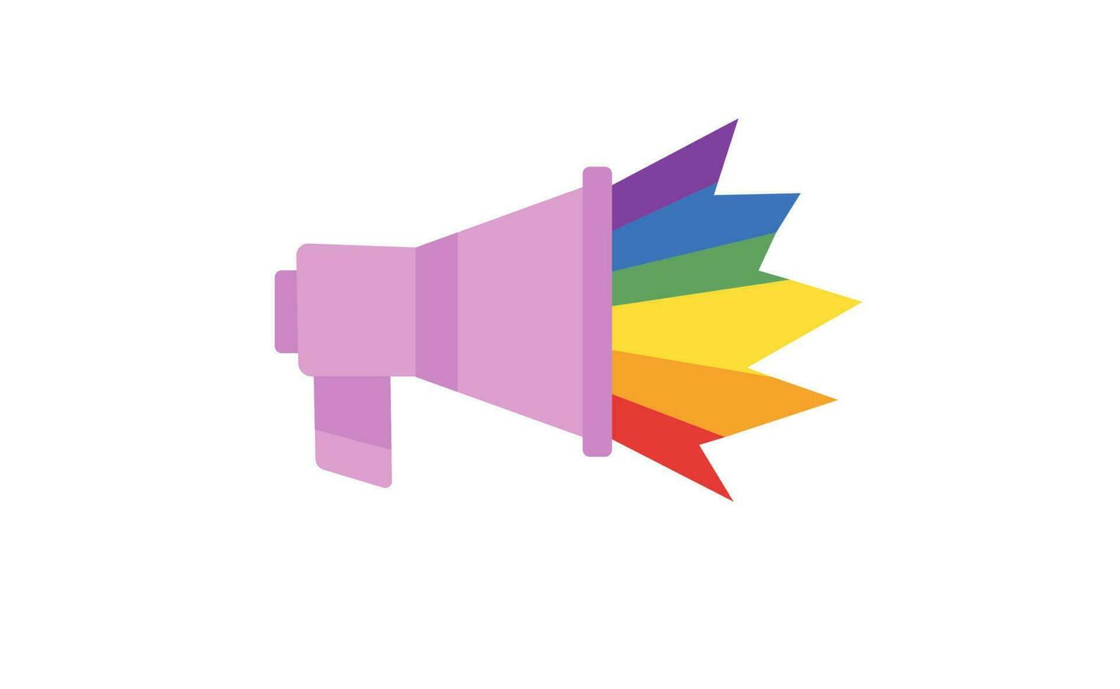 lgbt megáfono con arcoíris. orgullo mes voz vocero. diversidad representación. vector