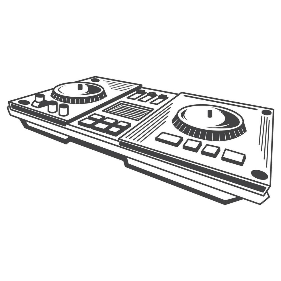 Retro DJ Console  Vector Stock Illustration Vintage DJ Console