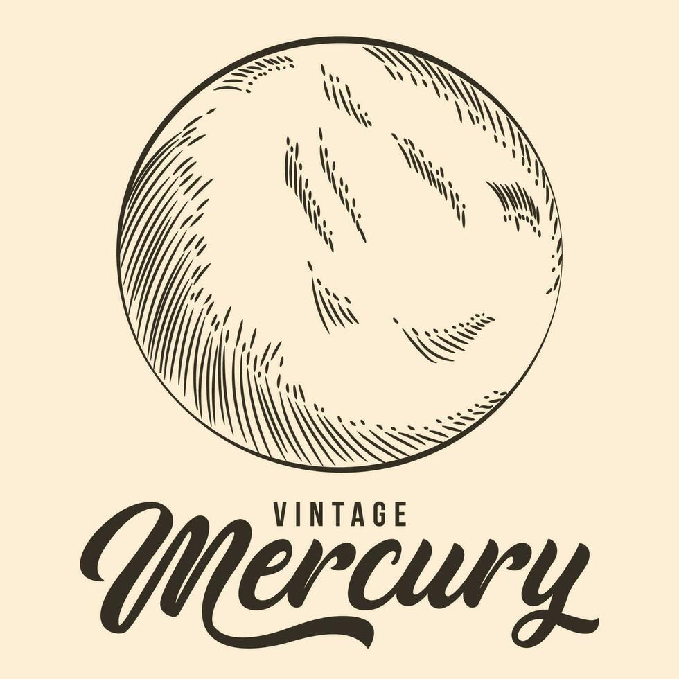 Clásico mano dibujo mercurio bosquejo vector valores ilustración