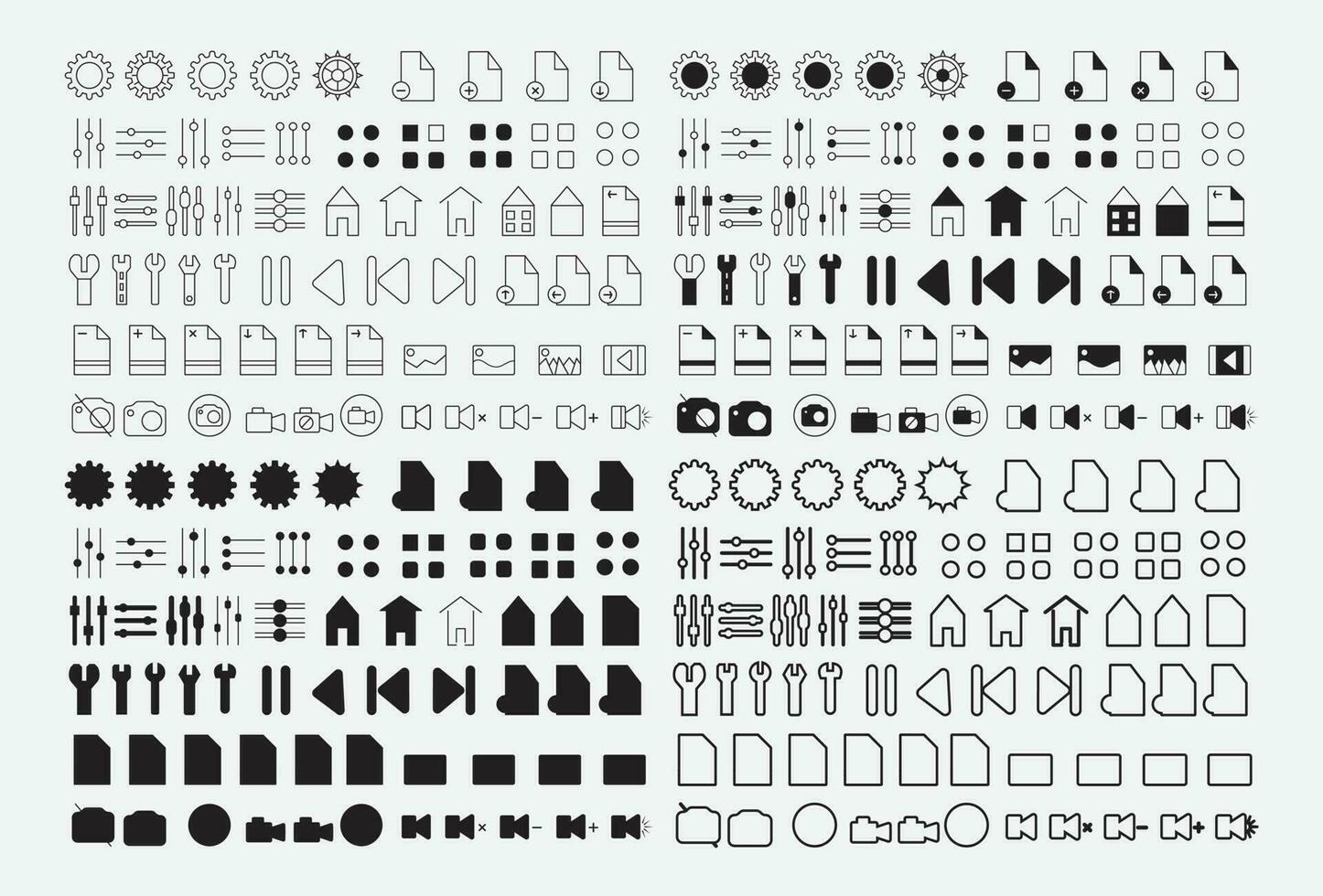 Set of Ux Ui web icons set, Outline icon collection vector