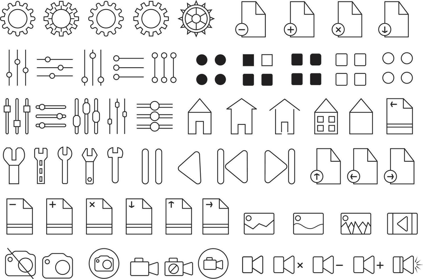 Set of Ux Ui web icons set, Outline icon collection vector