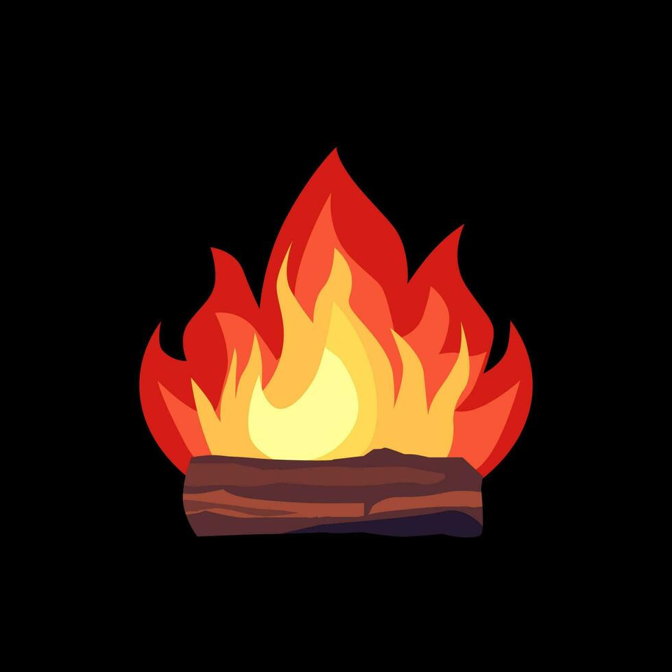 fire and firewood illustration illustration design can be isolated black background vector