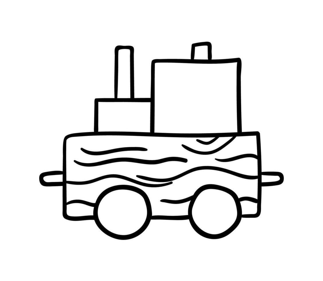 Locomotive toy icon. Vector doodle cute illustration train