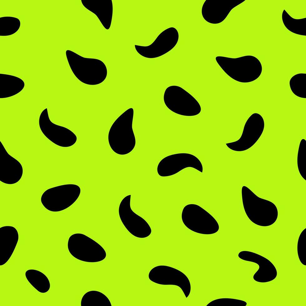 Black dots on green background seamless pattern vector