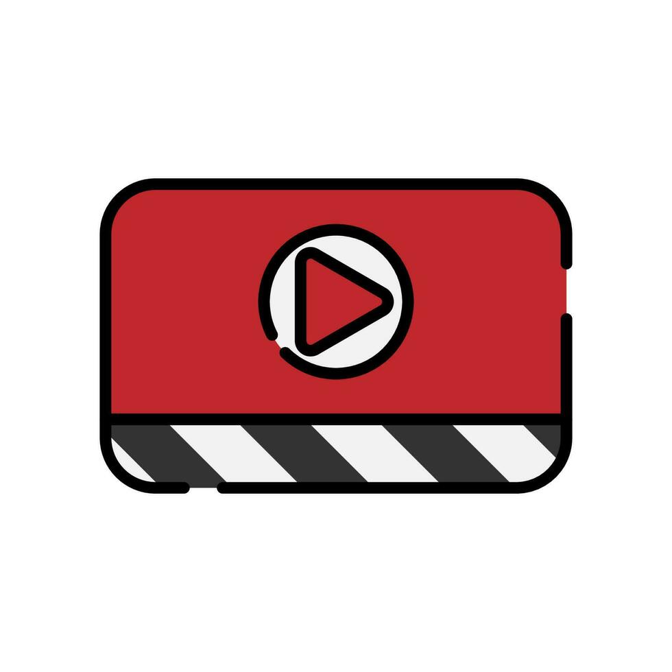 Video player icon, vector illustration