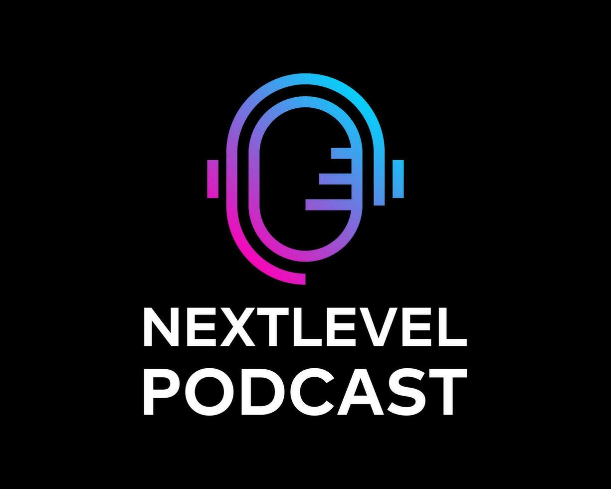 A colorful logo for next level podcast vector