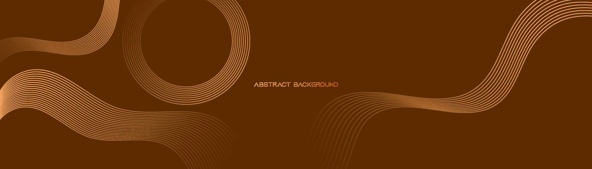 Abstract glowing circle lines on dark blue.brown.orange.yellow background. Geometric line art design. Modern glossy blue outline. Futuristic technology concept. Horizontal banner template. vector