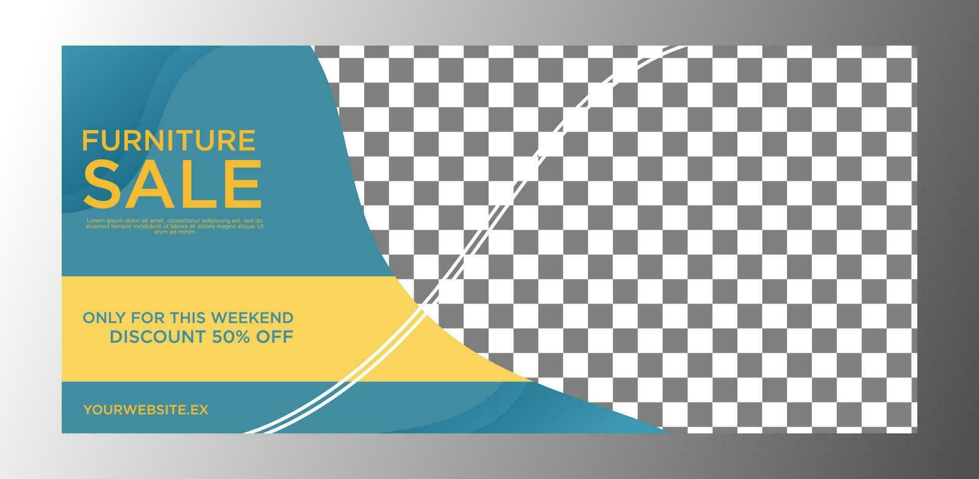 furniture sale banner with discount vector