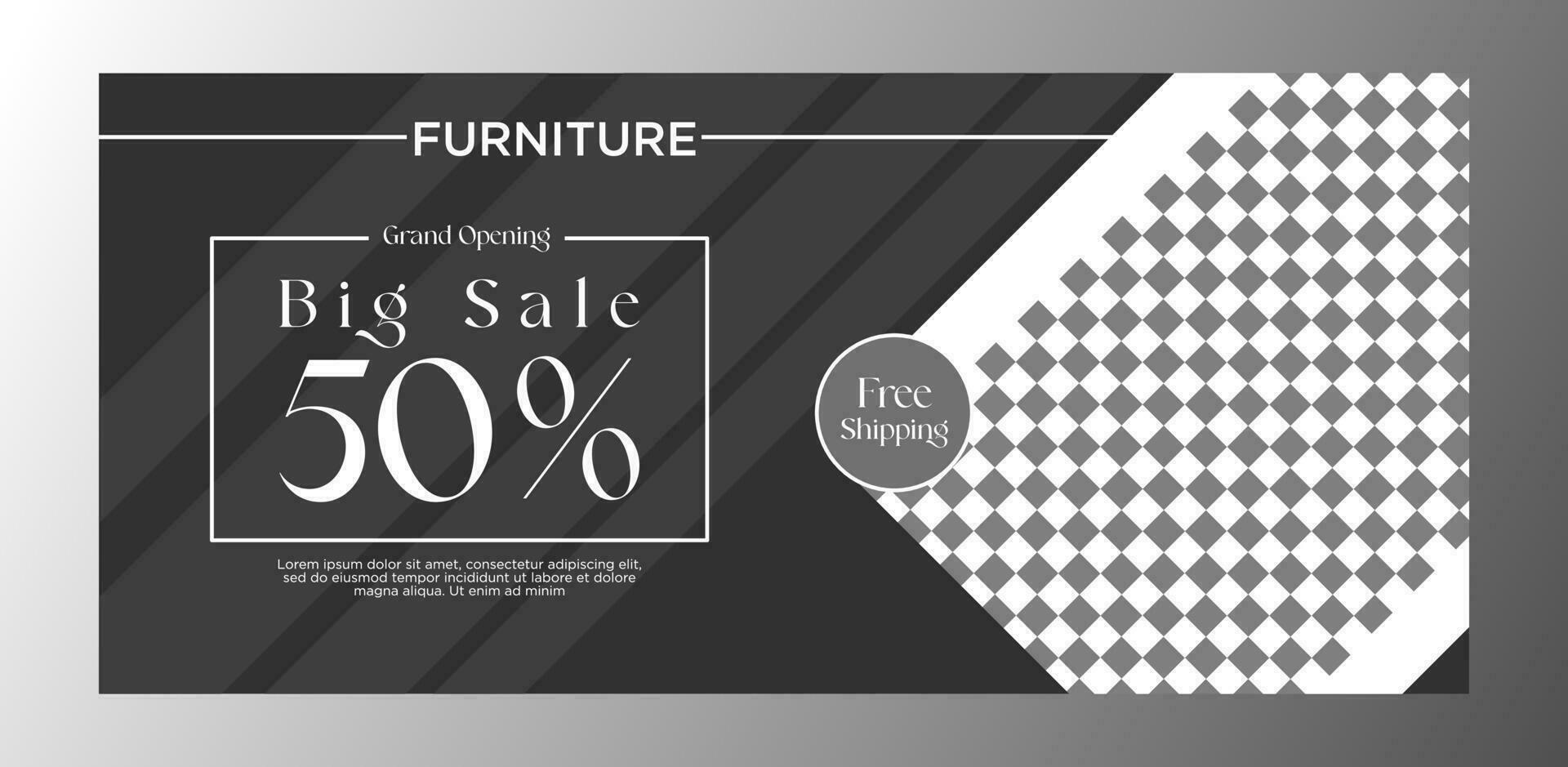 furniture sale banner with discount vector