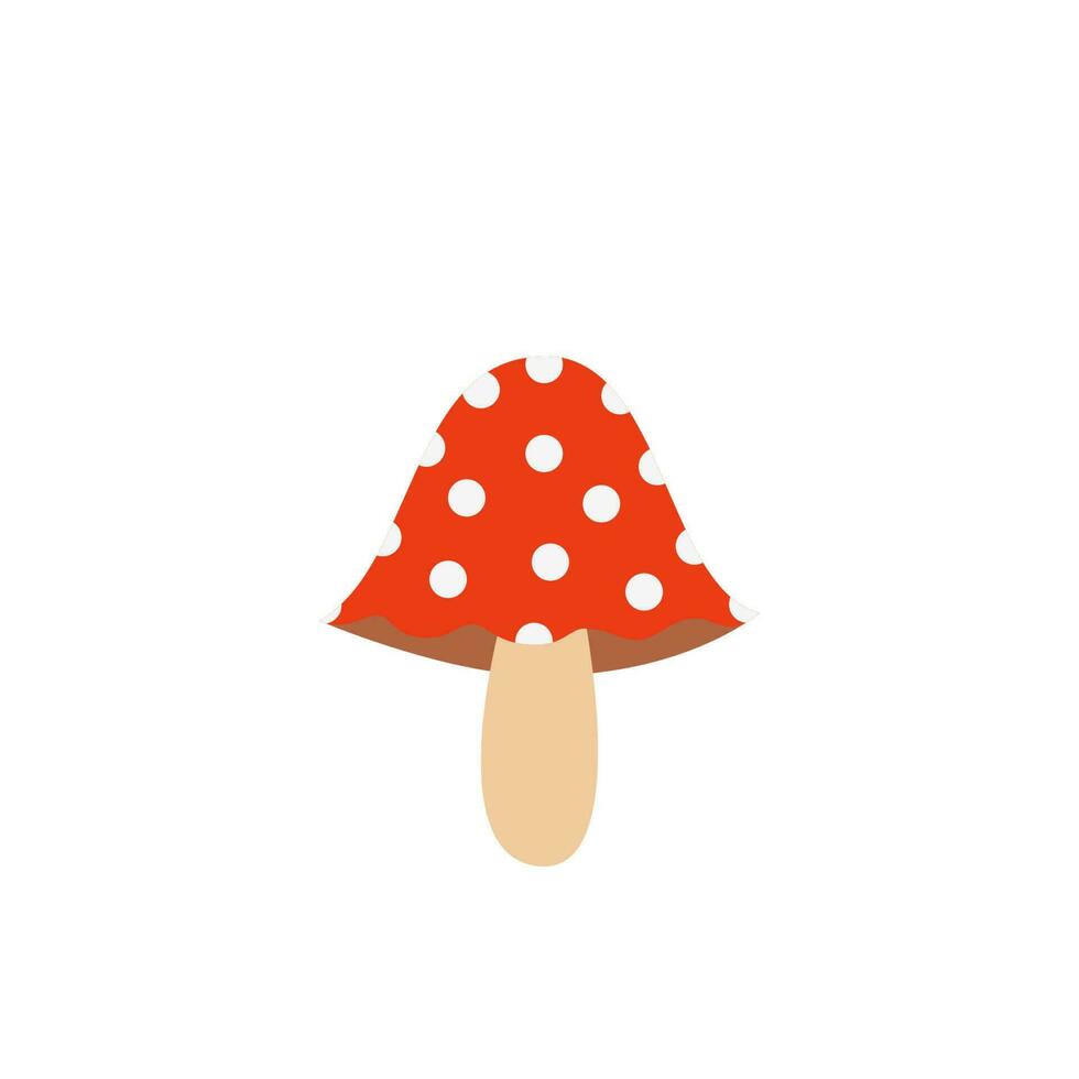 Vector illustration of red fly agaric isolated on white background.