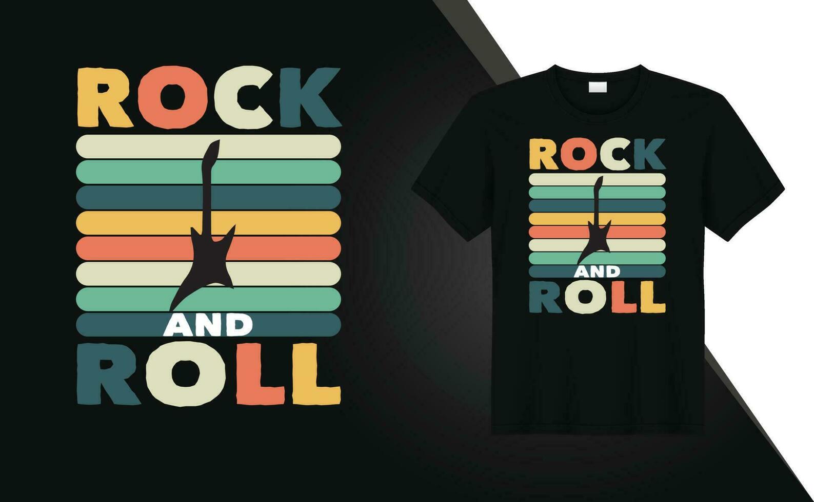 Rock and roll music vintages t shirt design Free Vector