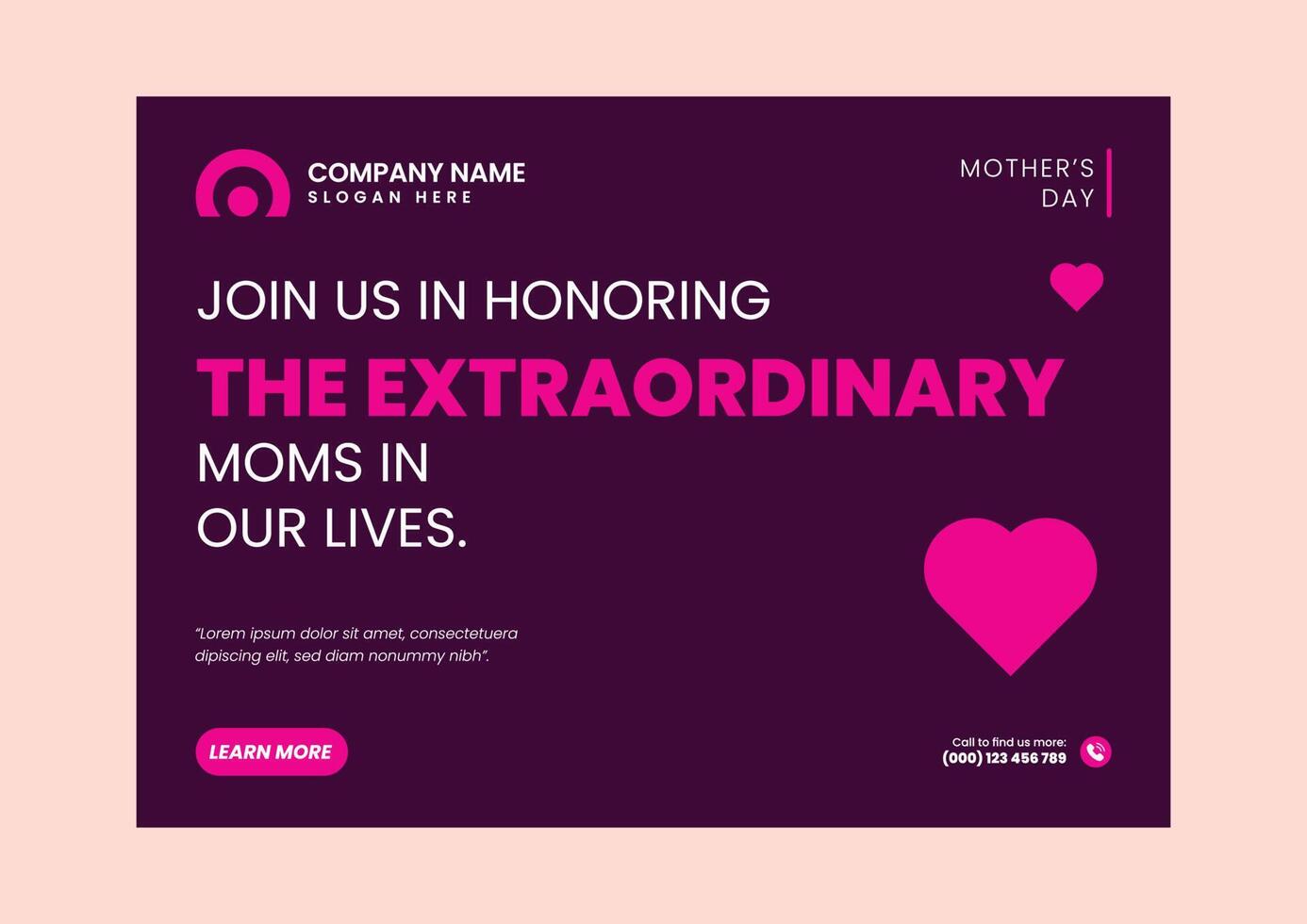 Mothers day Social Media Banner Design Template vector