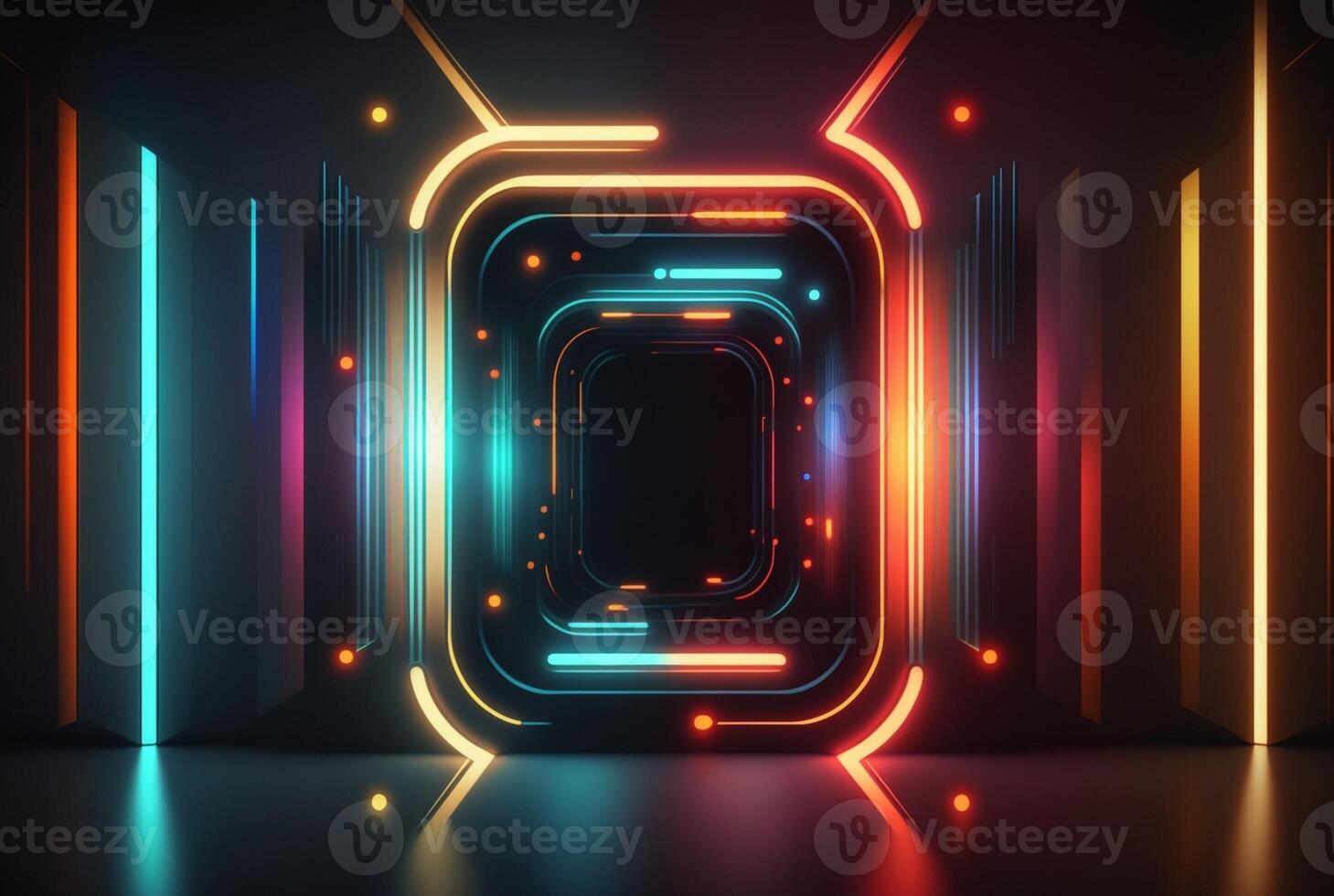 realistic background with neon light. photo