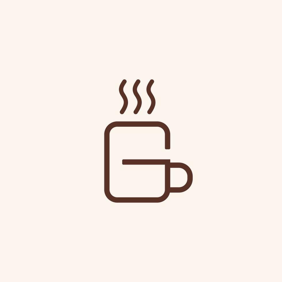 coffee shop logo design, initial letter G and cup combination vector