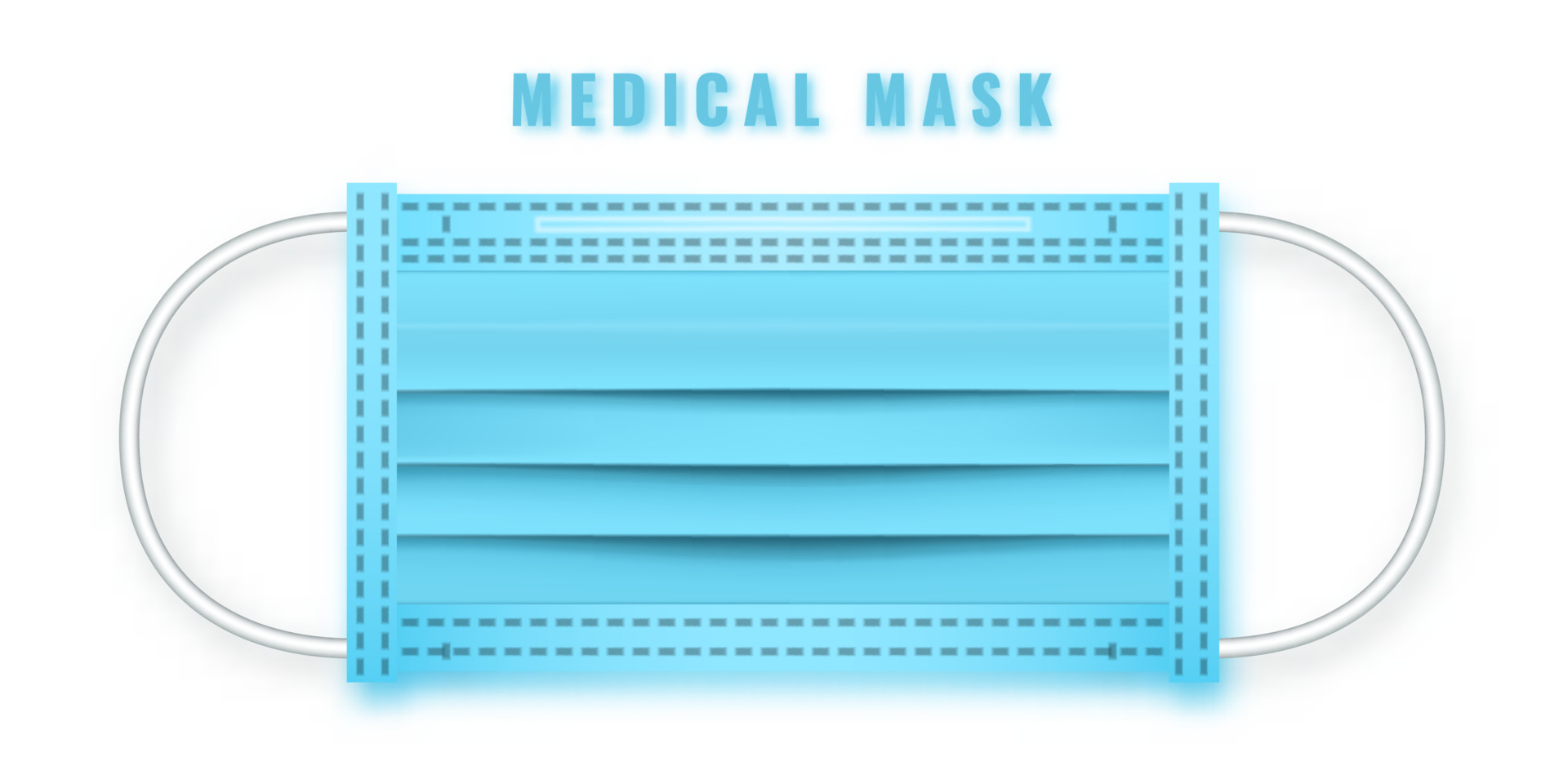 Realistic medical face mask. Details 3d medical mask. Vector