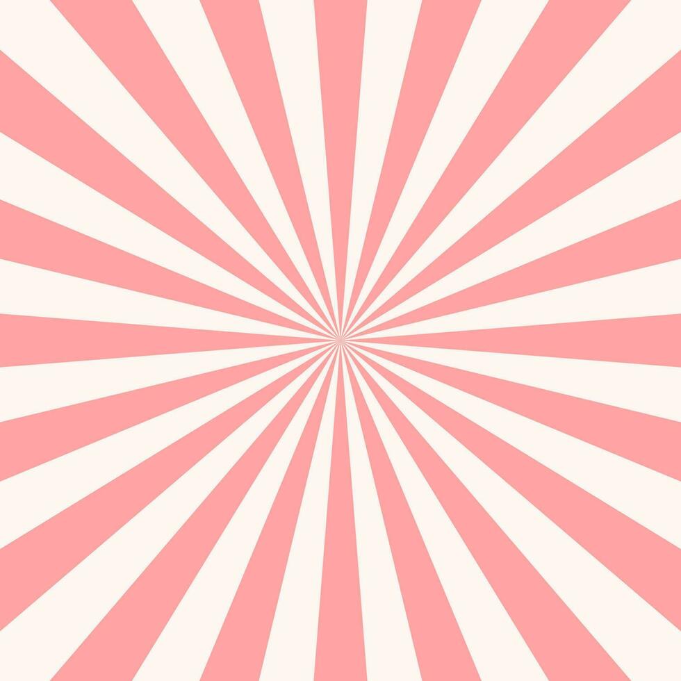 dulce rosado caramelo retro rayos de sol antecedentes. Dom y rayos vector ilustración