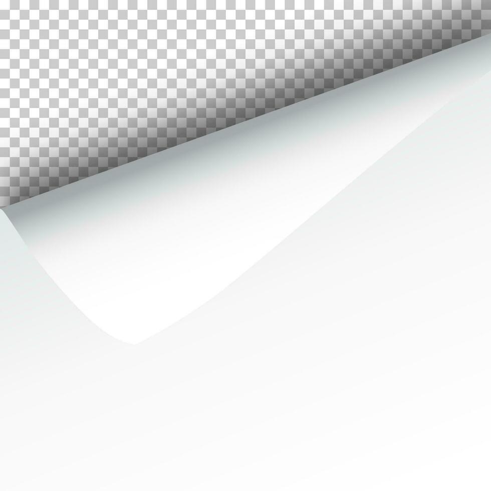 sábana de papel con rizado esquina y suave sombra, modelo para tu diseño. vector ilustración
