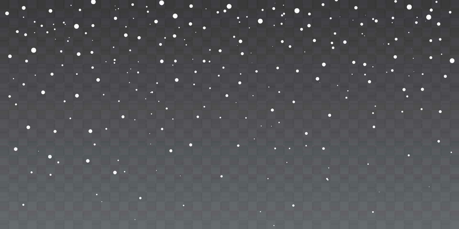 Christmas snow. Falling snowflakes on transparent background. Snowfall. Vector illustration