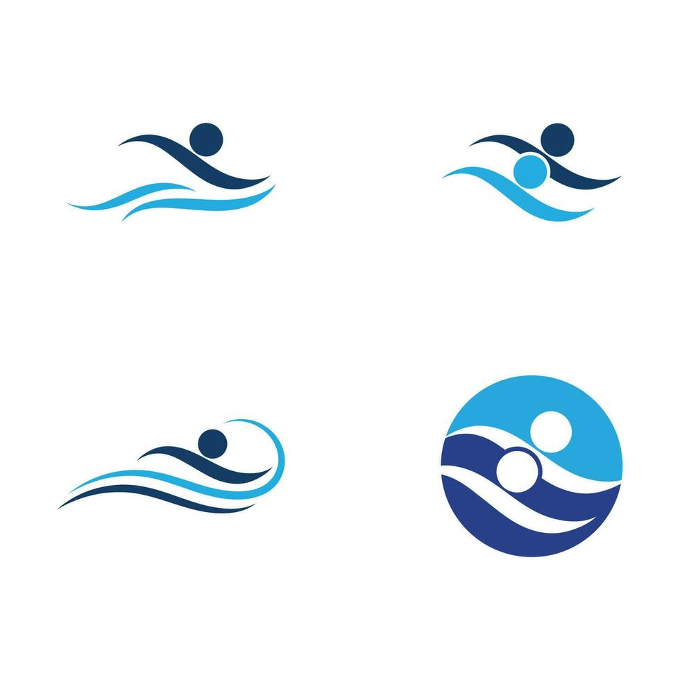 swiming Water wave icon vector