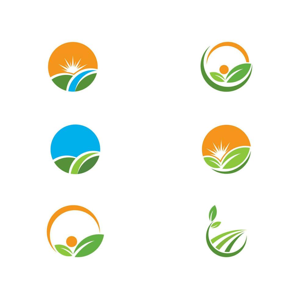 logotipos de la ecología de la hoja del árbol verde vector