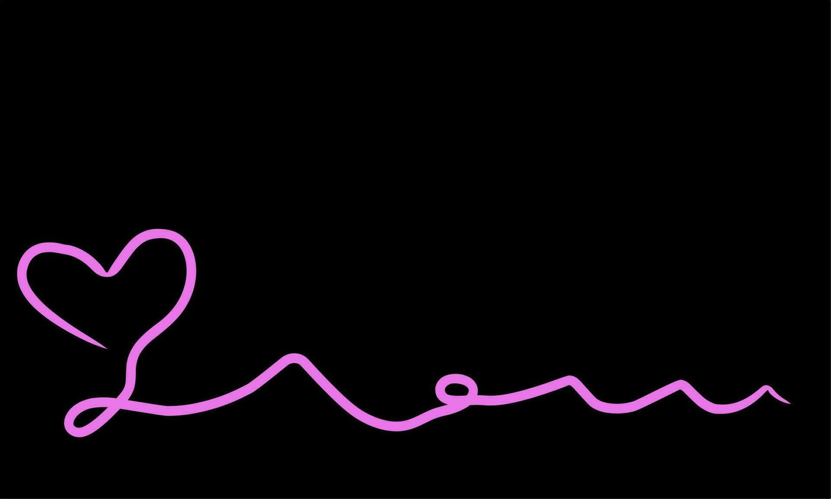 One Line abstract Heart. Trendy Minimalist Illustration of Love Symbol. Contour Drawing Style vector
