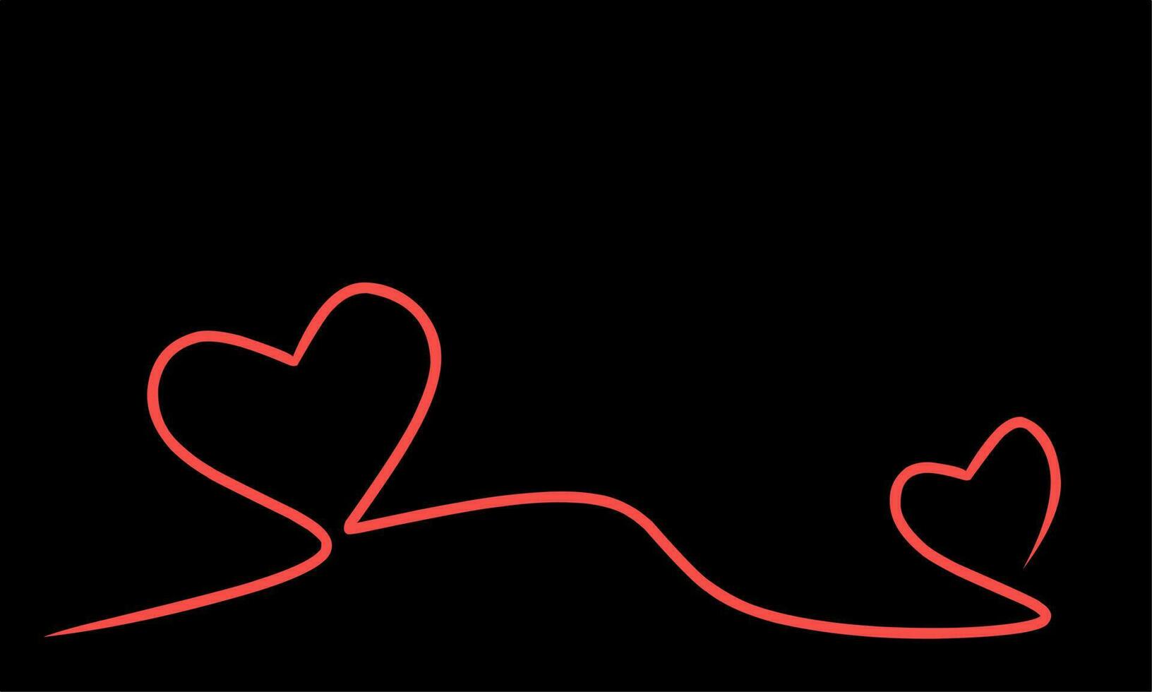One Line abstract Heart. Trendy Minimalist Illustration of Love Symbol. Contour Drawing Style vector