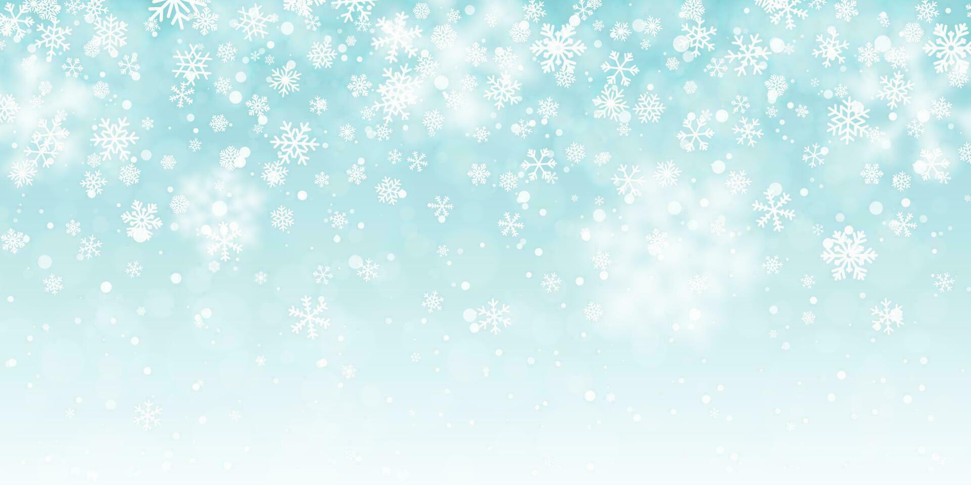 Christmas snow. Falling snowflakes on transparent background. Snowfall. Vector illustration