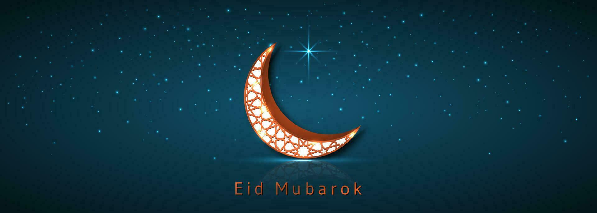 Eid Mubarak islamic design crescent moon. Vector illustration