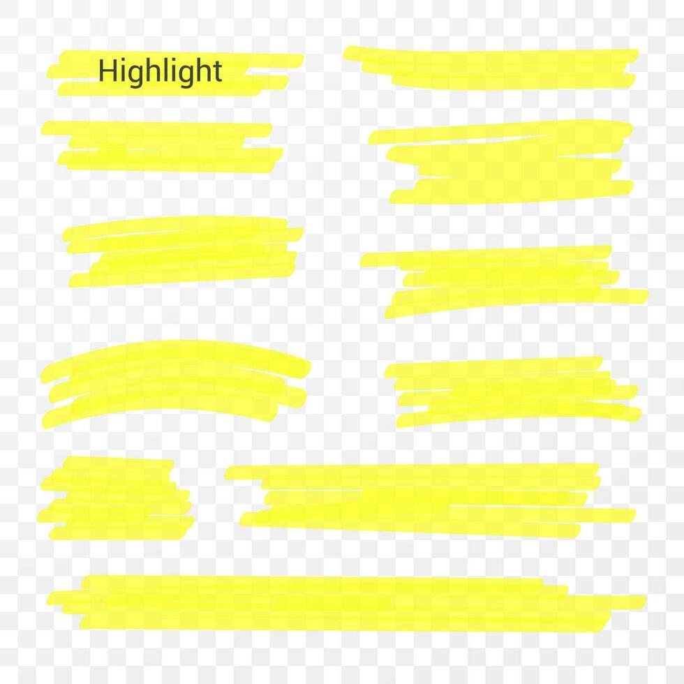 Marker lines. Vector highlighter brush lines. Hand drawing. Vector illustration
